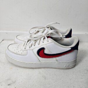 Nike Air Force 1 Size 7 Youth Boys Low Chenille Red Blue Swoosh A03620-101